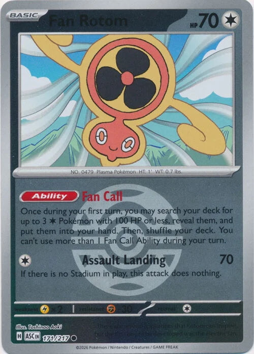 Ascended Heroes Fan Rotom #171/217 Pokeball Reverse Holo